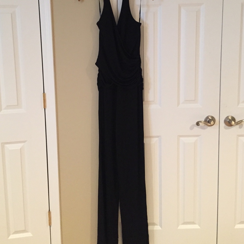 Halter crossover jumpsuit